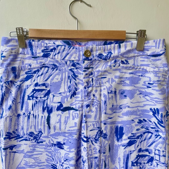 Lilly Pulitzer “Kelly” Slim Pants, EUC, Sz 8, Lavender/Blue w/Texture Stitching - Picture 7 of 14